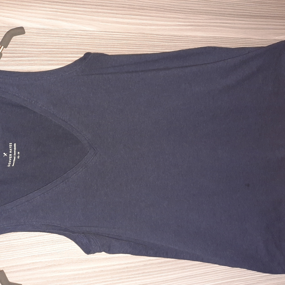 Denver Hayes Blue Fitted Tank Top